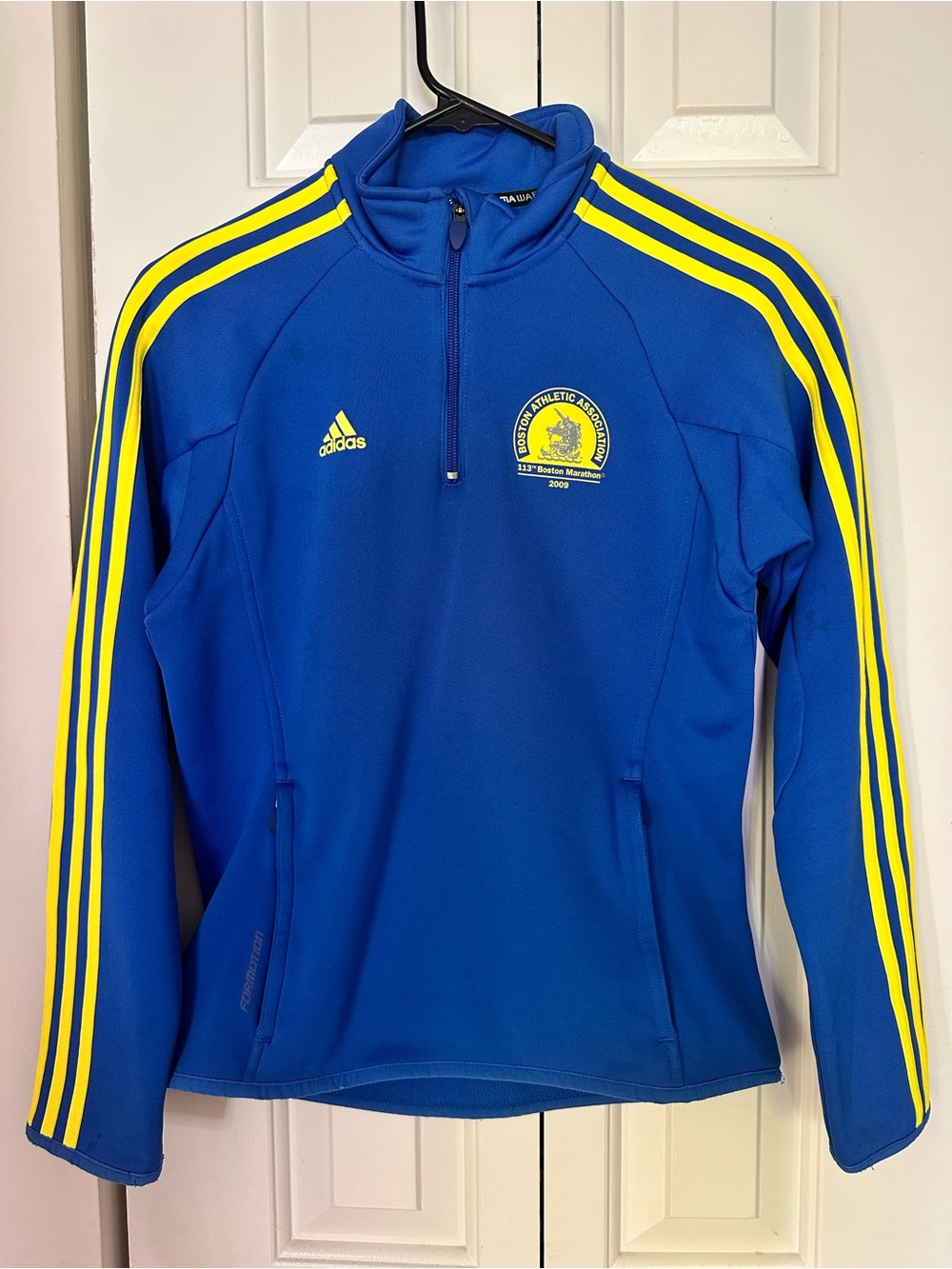 adidas Royal Blue Quarter-Zip Pullover with Yellow Accents